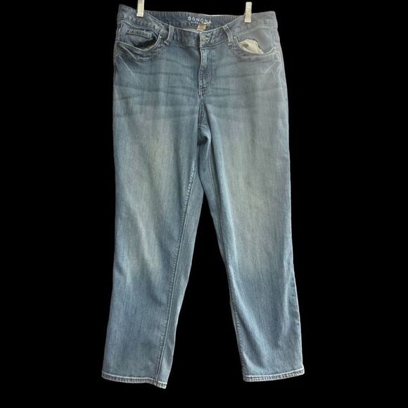SONOMA Women’s Jeans Size 12 Blue Modern Fit Cropped Inseam 26” Distressed - Picture 12 of 12